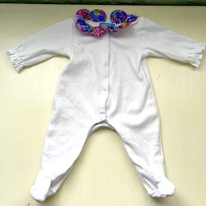 Jacadi Liberty Floral Collared Footies, size 1 mth